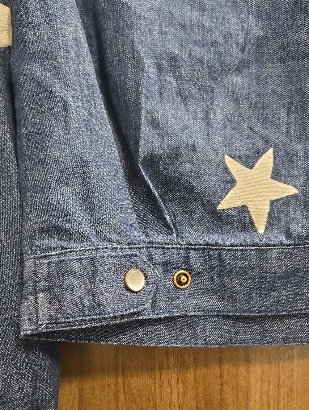 Marine Layer Embroidered Cropped Jacket in Indigo Stars Blue White-Size Small - Picture 12 of 15